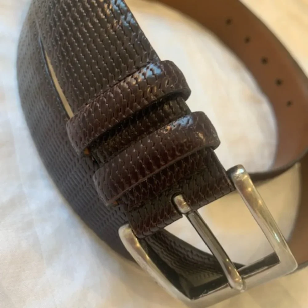 Trafalgar Burgandy Leather Belt, Size 34